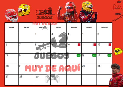 Calendario Fórmula 1 en PDF